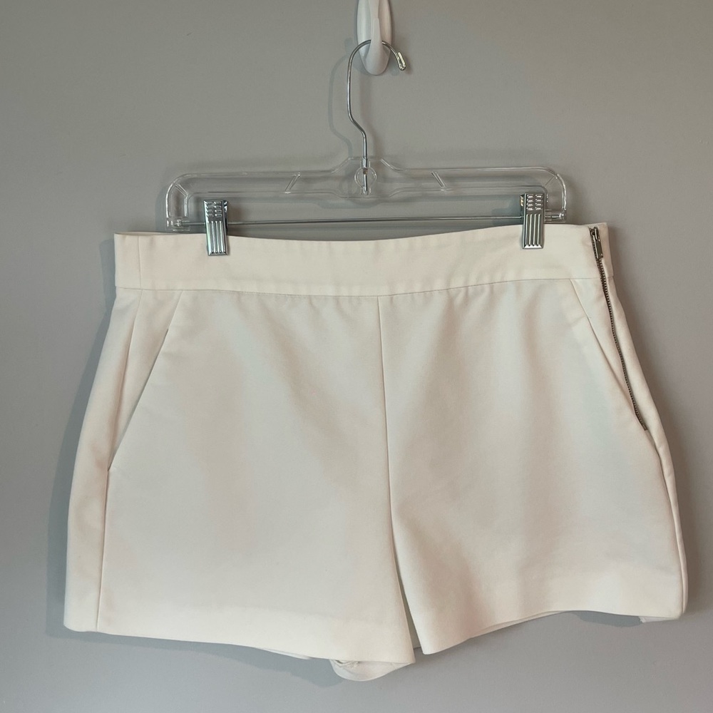 Zara High Waisted White Trouser Shorts, Size XL